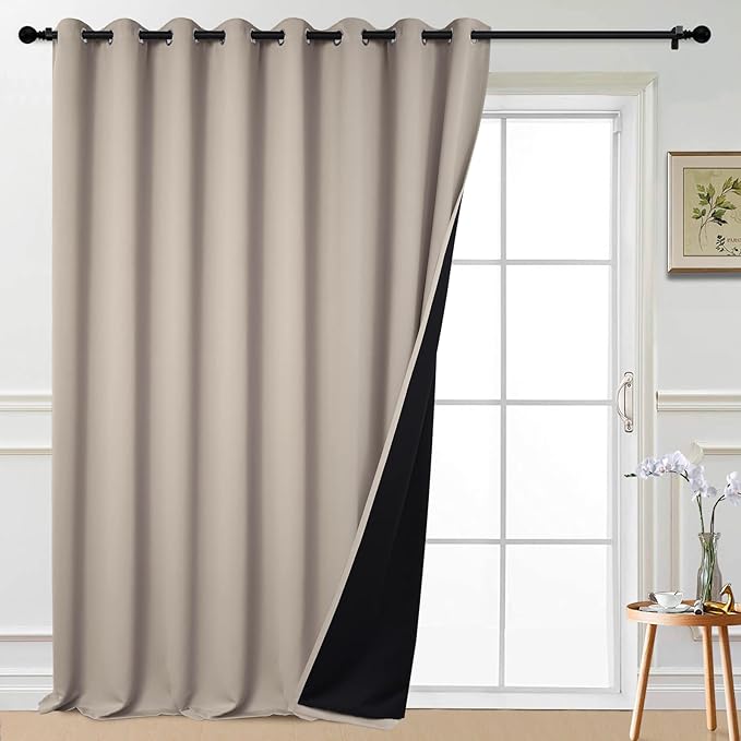 Yakamok Total Blackout Extra Wide Patio Sliding Door Curtains, Grommet Thermal by Yakamok