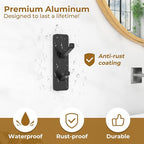 susswiff Black 6 Pack Aluminum Coat Hooks, Heavy Duty Self Adhesive Hooks - Image 4
