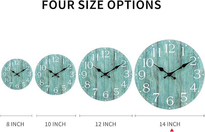 14 Inch Teal Wall Clock - Image 2