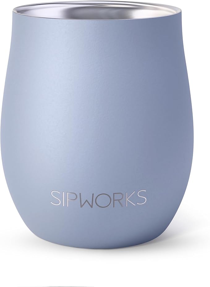 Sipworks Insulated Whiskey Tumbler - 8 oz Stainless Steel Bourbon Lowball Tumbler with Double Walled Vacuum Insulation - Spill Resistant Cocktail Nosing Glass Mug | Travel & Parties - Slate