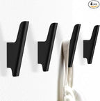Wood Wall Hooks 4 Pack Coat Hooks Wall Mount Black Wooden Hooks by FCOWK