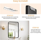 Bathroom Mirror for Wall, 36x24 Inch Rounded Rectangle Mirror, Tempered Glass - Image 6