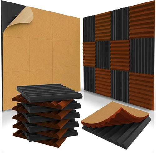 48 Pack Self-Adhesive Acoustic Panels 1 X 12 X 12 Inches by audiosoul
