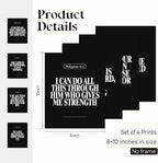 Locomiss Black Christian Wall Art Decor Posters, Minimalist Jesus Scripture - Image 2