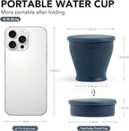 TakeToday 4PCS Collapsible Travel Cup - Silicone Foldable Water Cup, BPA-Free with Lid & Waterproof Bag - Drinking Cup Set for Camping, Outdoors & International Travel