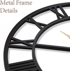Vantic 24 Inch Large Wall Clock, Roman Numeral Metal Oversized Wall Clocks - Image 6
