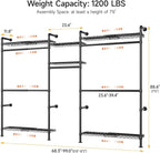 ONBRILL H3 Plus Expandable Wall Mounted Closet System, 5.7FT-8.2FT Closet - Image 2