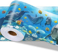 Ocean Wallpaper Border Wall Border Trim Peel and Stick 19.7 x 4 Inch Ocean by PRESSINART