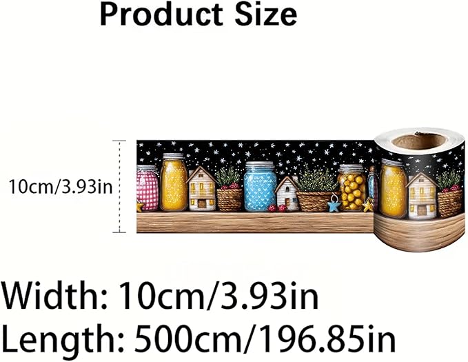 Mason Jar Wallpaper Border 196x4 Inch Removable Wall Border Peel and Stick - Image 9