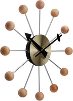 NUOVO 13 Inch Wood Ball Wall ClockMulticolor Mid Century Creative Silent Quartz - Image 3