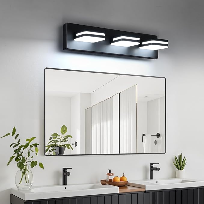 360° Rotate LED Bathroom Vanity Light Fixtures, 1300LM Acrylic Matte Black - Image 7