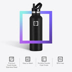 IRON °FLASK Camping & Hiking Hydration Flask with Straw, BPA-Free Insulated Stainless Steel Sports Water Bottle - 32 oz Cashmere Cream