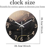 Large Wall Clocks Battery Operated 16 Inch Marble Glass Wall Clock - Image 3