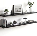 Homeforia Floating Black Shelf 60 inch, High End Solid Real Wood 60 inches Long by Homeforia