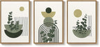 Framed Boho Botanical Wall Art for Living Room, 3 Piece Modern Green Bohemian - Image 9