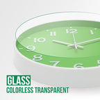 Wall Clock 12 Inch Green Modern Simple Quartz Decorative Clock Non-Ticking - Image 5