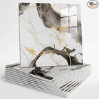 10pcs Peel and Stick Tile Shower Waterproof Marble Tiles Wall Panels, by Unknown