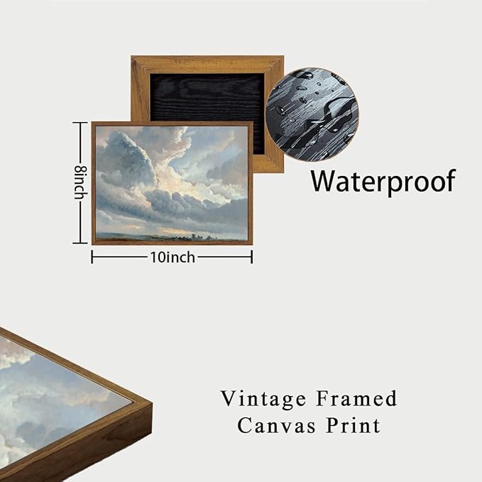 OIQArtOIQ Vintage Landscape Canvas Wall Art Framed Natural Scenery Painting - Image 5
