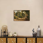 OIQArtOIQ Vintage Framed Wall Art Rural Farm Scene Canvas Art Prints - Image 5