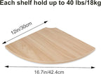 JJL Corner Wall Shelf, 12-Inch Sector Shelf, Light White - Image 3