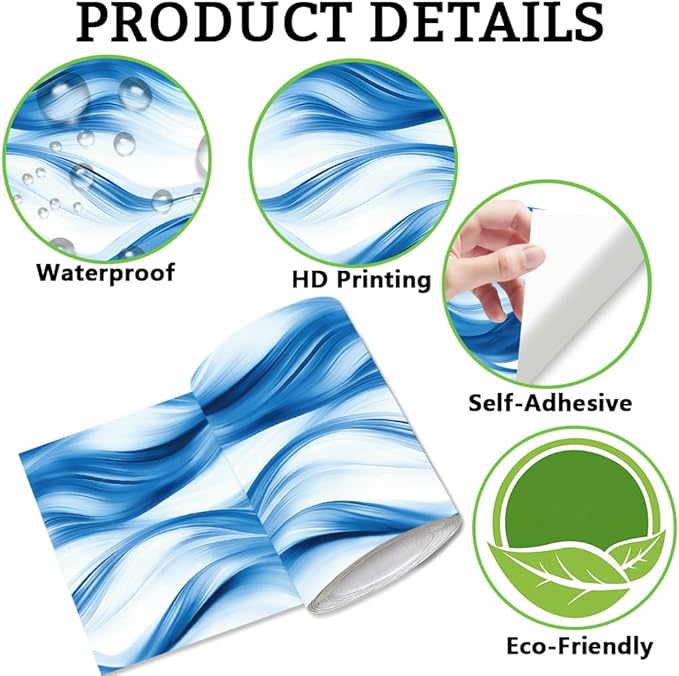 Ocean Wave Border Wallpaper Border Peel and Stick 196.9 x 3.9 Inch Ocean Waves - Image 5