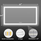 60"x40" LED Bathroom Mirror - Image 8
