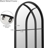 Mirror Full Length, Window Pane Wall Black Full Body Mirrors, Oversize - Image 5
