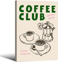 Framed Canvas Wall Art Posters Kitchen Coffee Club Print Vintage Coffee Artwork by PDFI