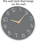 cicininc Wall Clock, 14 Inch Wooden Silent Non-Ticking, Decorative Battery - Image 7