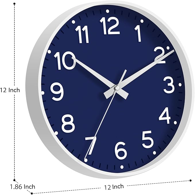 Roymnie Wall Clock 12 Inch Silent Wall Clocks Battery Operated- Modern Non - Image 3