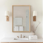Oak Wood Effect Framed Wall Mirror, 20x30 Rectangle Mirror, Anti-desilvering by Ultrue