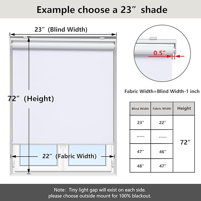 AOSKY Cordless Roller Shades Blackout Blinds - Image 2