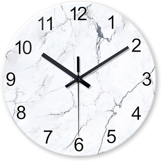 Extra Large Marble Decorative Wall Clocks Battery Operated 24 Inch Modern by Constantplanet%E6%97%97%E8%88%B0%E5%BA%97