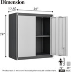GREATMEET Lockable Storage Cabinet, Metal Garage Storage Cabinets, Metal Wall - Image 3