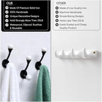 Indian Shelf Pack of 12 Double Prong White Decorative Coat Hooks Unique Coat - Image 3