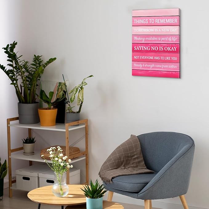 Inspirational Pink Wall Art Decor, Preppy Motivational Room Sign - Image 5