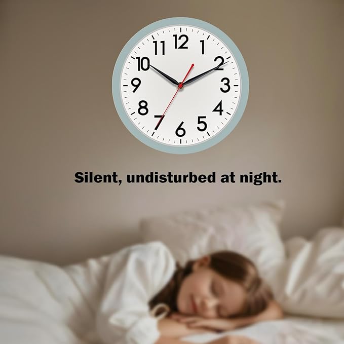 AKCISOT Wall Clock, Modern Small Wall Clocks Battery Operated 12 Inch, Silent - Image 8