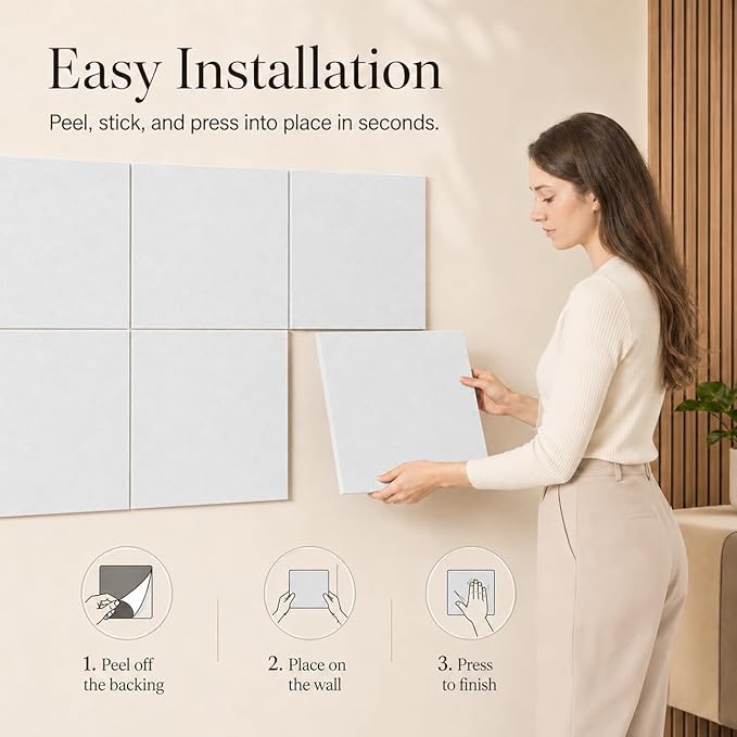 Large Cork Boards for Walls – 48" x 36" Self Adhesive Felt Wall Tiles - Image 4