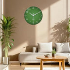 XNM Green Wall Clock for Bedroom Round Glass Wall Clocks Battery Operated 14 - Image 2