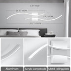 CANEOE Modern Wall Sconce, 39inch Wave Design Indoor Wall Lamp - Image 5