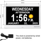 TROCOTN Dementia Clocks, Large Display Calendar Alarm Clock - Image 2