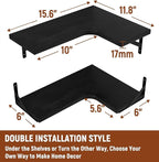 LEOPO Corner Floating Shelves Set of 4, Hardwood Storage Shelves, Cozy & - Image 3