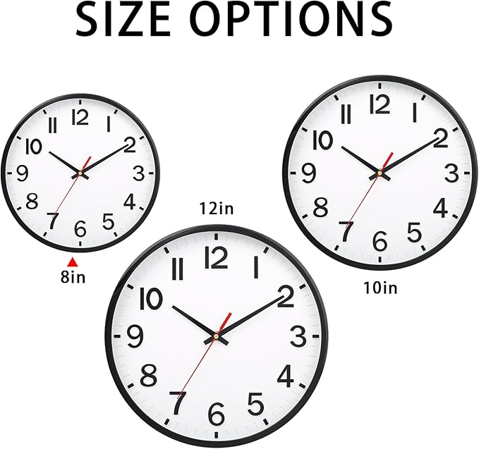 Wall Clocks Battery Operated 8 inch Modern Wall Clock, Silent Non Ticking Wall - Image 5
