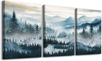 MHARTK66 Wall Art for Bedroom, Mountain Landscape Wall Decor, Large Foggy by MHARTK66