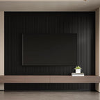 YLL YLL PVC Slat Wall Panel Peel and Stick 118"x 15.7" Faux Black Wood Grain - Image 4