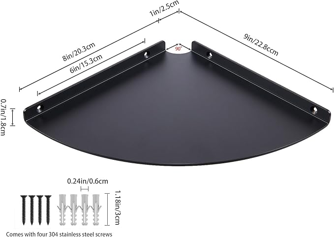 Corner Shelf, 3.0mm Aluminum Alloy Corner Shelf wall Mounted, - Image 3
