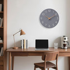 Mosewa Wall Clock 14 Inch Gray Battery Operated Silent Non Ticking Simple - Image 5