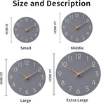 Mosewa Wall Clock 8 Inch Gray Battery Operated Silent Non Ticking Simple Modern - Image 3