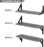 Forbena Grey Floating Shelves for Wall Decor Set of 3, Floating Book Shelves - Image 8