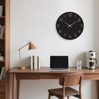 Mosewa Wall Clock Battery Operated 10 Inch Black Silent Non Ticking Simple - Image 7